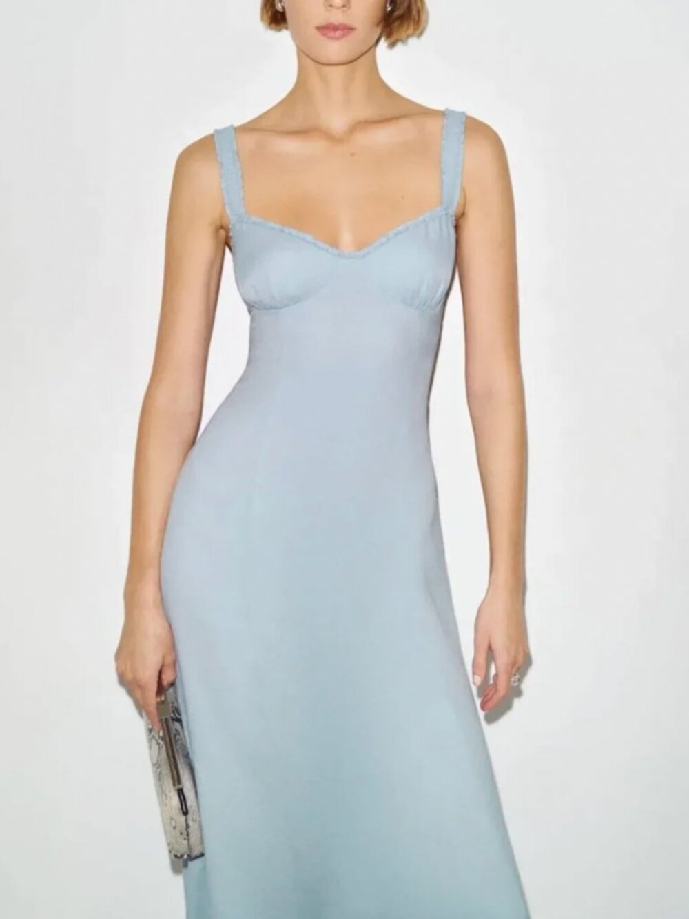 Reformation Tully Midi Dress - Mineral Blue French Classic US 6/8